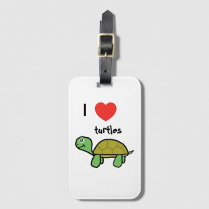 I love turtles luggage tag