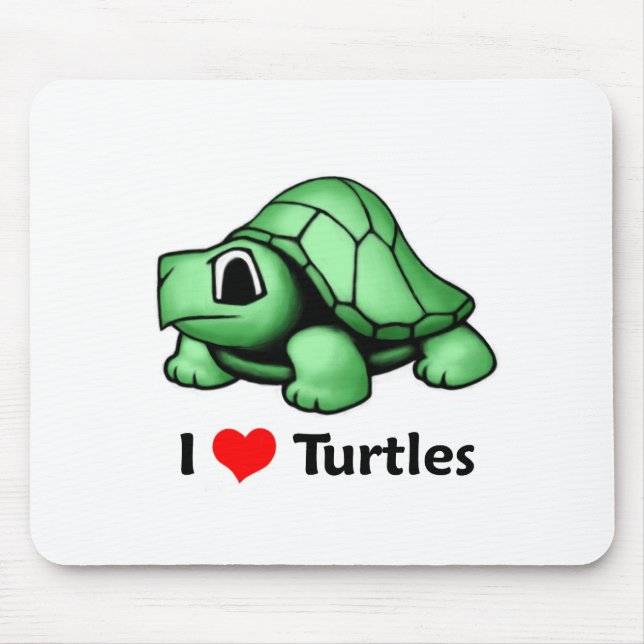 I love Turtles Mouse Mat (Front)