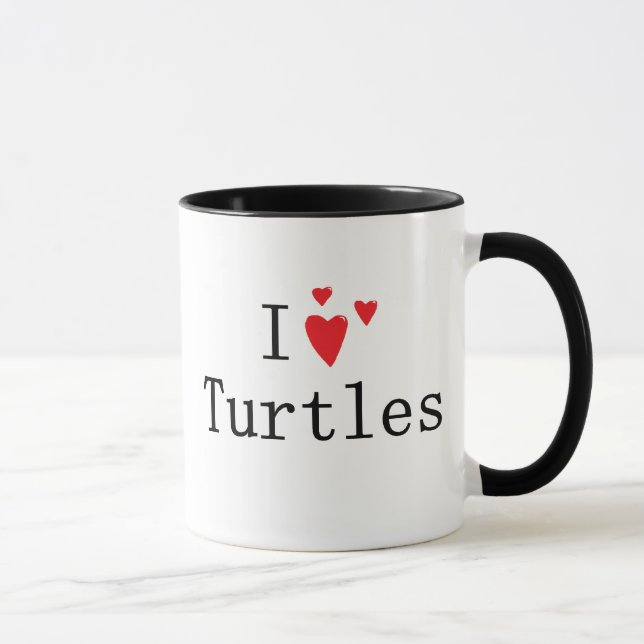 I Love Turtles Mug (Right)