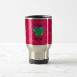 I love turtles pink swirls travel mug