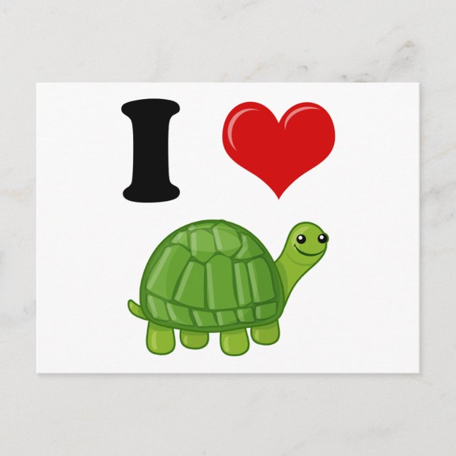 I Love Turtles Postcard (Front)