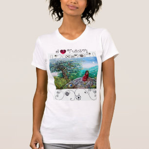 I LOVE TUSCANY /Dawn In Green Wood and Lady in Red T-Shirt