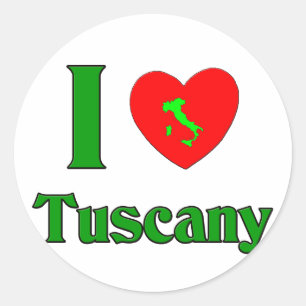 I Love Tuscany Italy Classic Round Sticker
