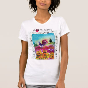 I LOVE TUSCANY,SUNFLOWERS,POPPIES,BLACK ROOSTER T-Shirt