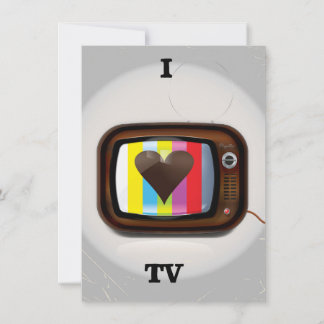 I love Tv cartoon poster Invitation