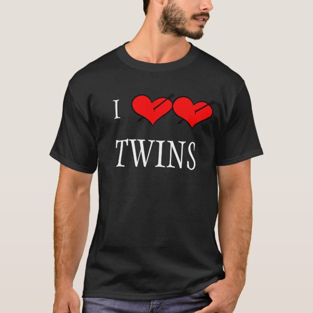 I LOVE TWINS T-Shirt (Front)