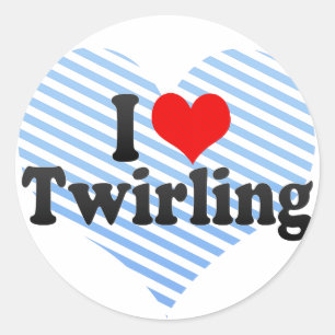 I Love Twirling Classic Round Sticker