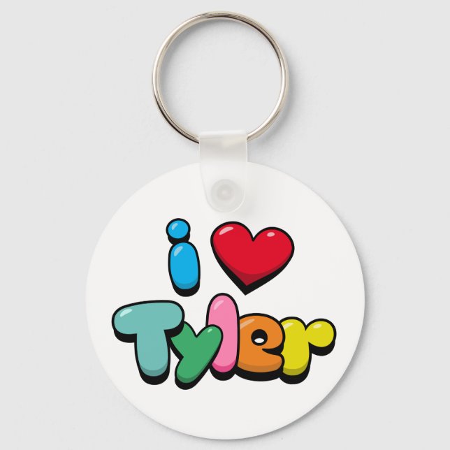 I Love Tyler Key Ring (Front)