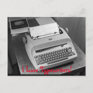 I Love Typewriters Vintage IBM Postcard