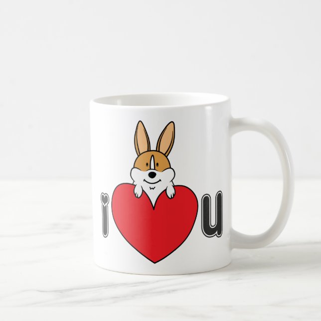 "I Love U" Corgi Coffee Mug (Right)