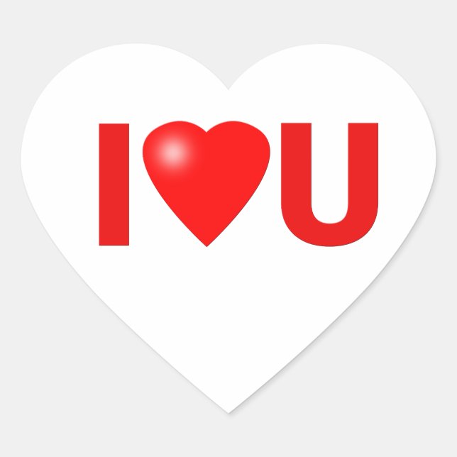 I Love U Heart Sticker (Front)