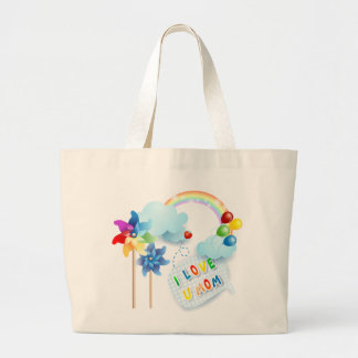 I love U mom Large Tote Bag