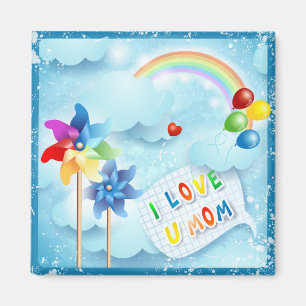 I love U mom Magnet
