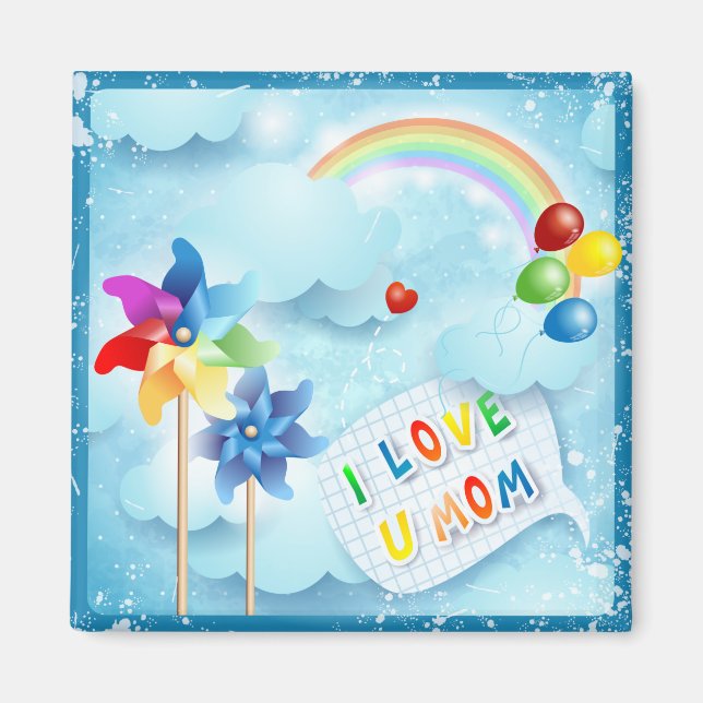 I love U mom Magnet (Front)