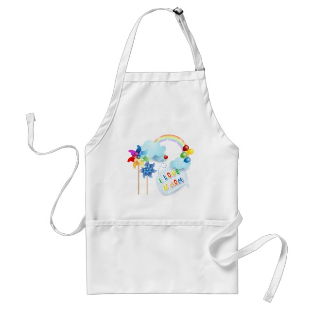 I love U mom Standard Apron (Front)