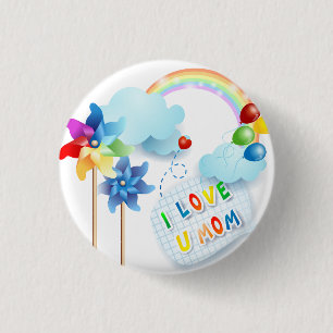 I love U mum 3 Cm Round Badge