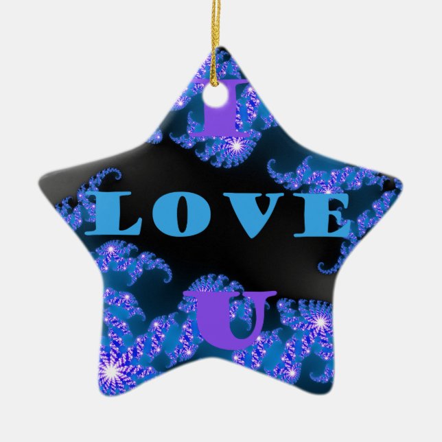 I Love U.png Ceramic Tree Decoration (Front)