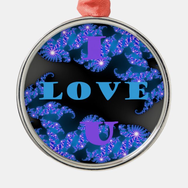I Love U.png Metal Tree Decoration (Front)