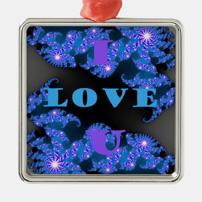 I Love U.png Metal Tree Decoration (Front)