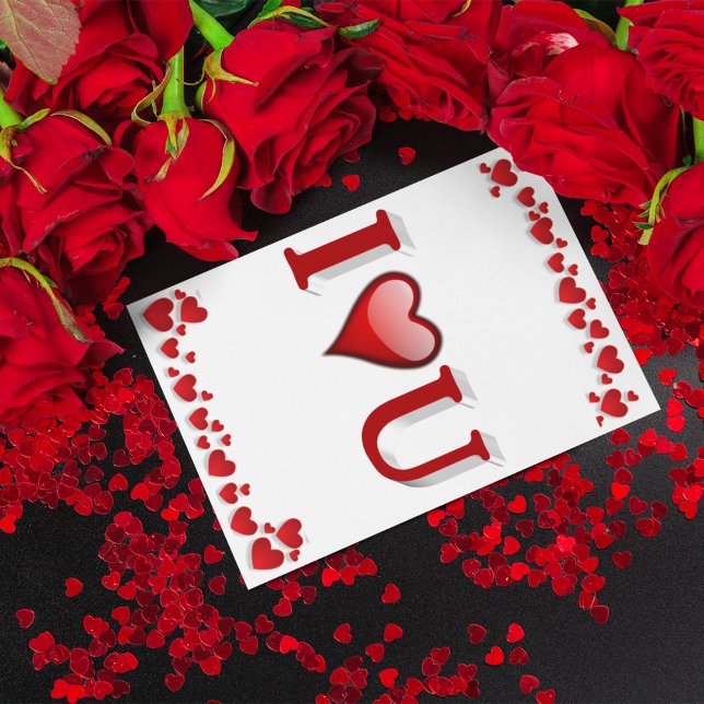 I Love U red Valentines Day  Card (Creator Uploaded)