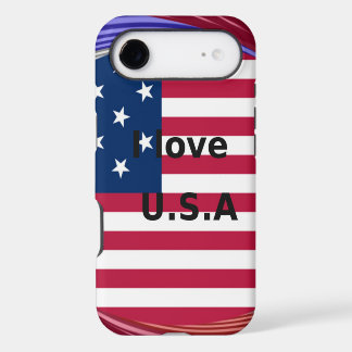 I Love U.S.A. Swirl: Patriotic Heart Art Print 
