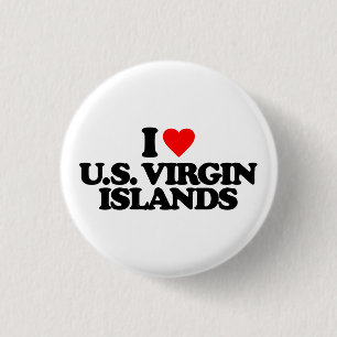 I LOVE U.S. VIRGIN ISLANDS 3 CM ROUND BADGE