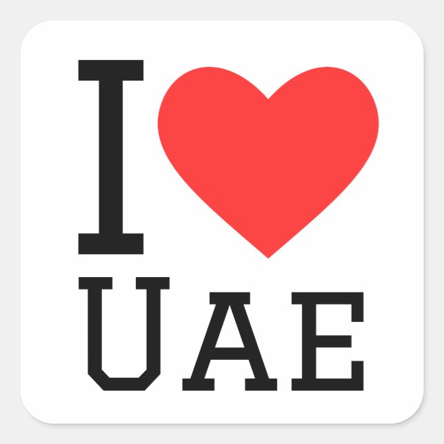 I love uae  square sticker (Front)
