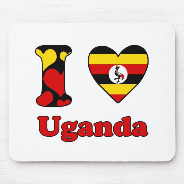 I love Uganda Mouse Mat (Front)
