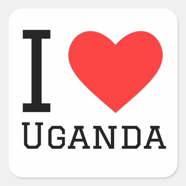 I love uganda square Sticker (Front)