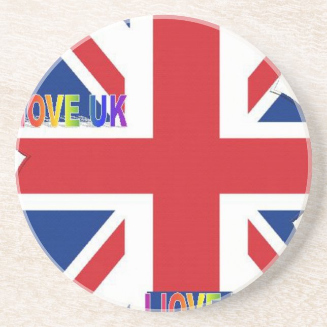 I Love UK Art Print Coaster (Front)