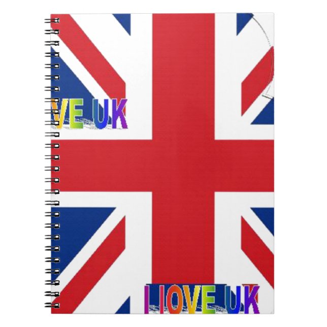 I Love UK Art Print Notebook (Front)