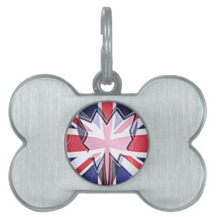 "I Love UK" Art Print Pet Name Tag