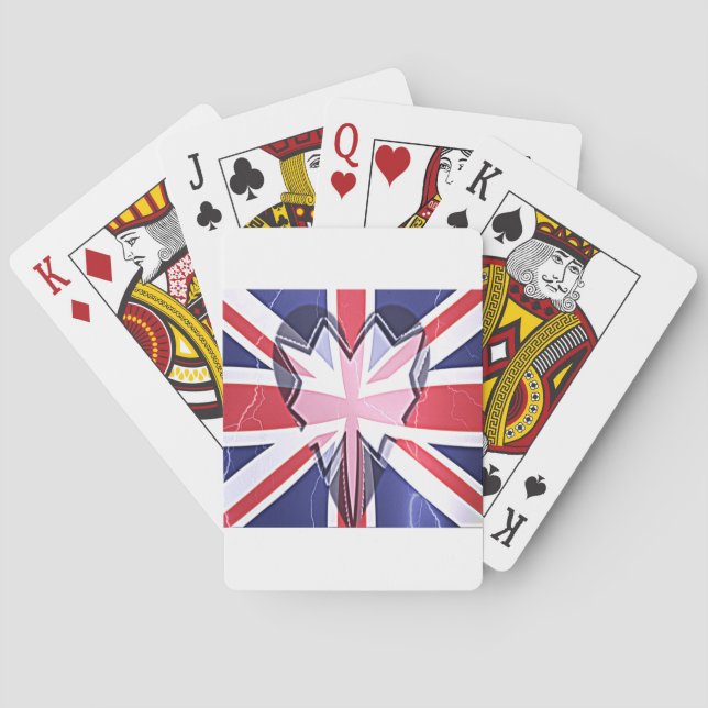 "I Love UK" Art Print Playing Cards (Back)