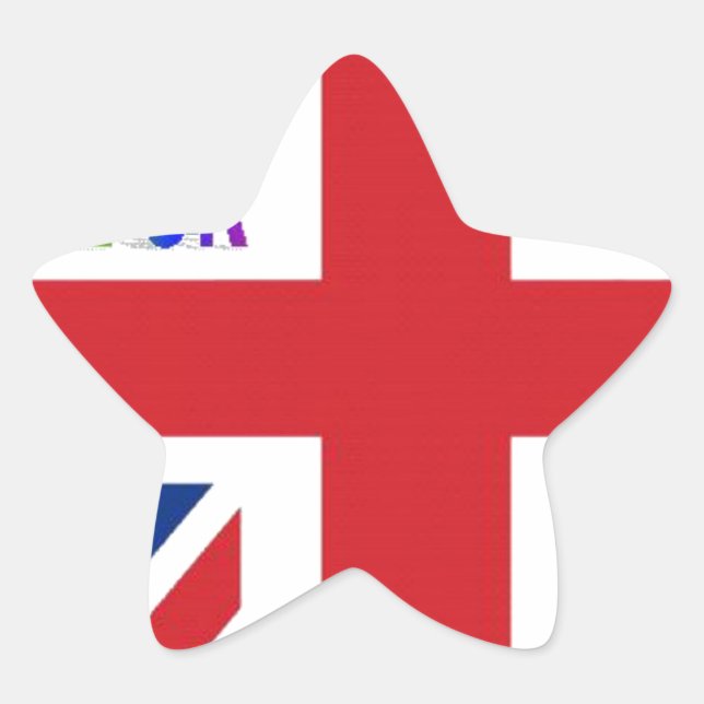 I Love UK Art Print Star Sticker (Front)