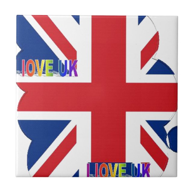 I Love UK Art Print Tile (Front)