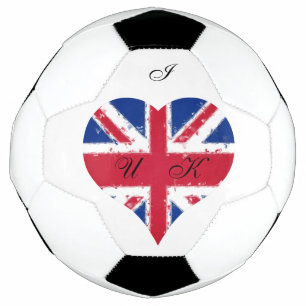 I Love UK Distressed Heart Flag Football