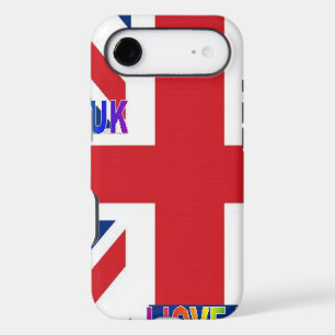 I Love UK   Fluffy Cloud & Union Jack Art Print  