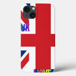 I Love UK | Fluffy Cloud & Union Jack Art Print iPhone 13 Case