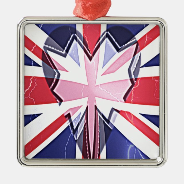 I Love UK Metal Tree Decoration (Front)