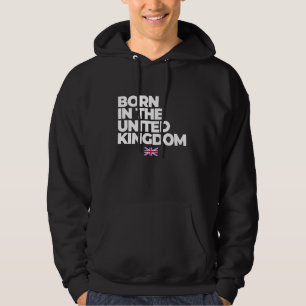 I Love UK, Proud Born in UK United Kingdom Graphic Hoodie