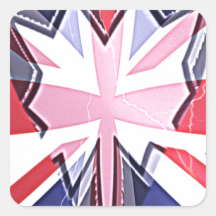 I Love UK Square Sticker