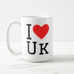 I love uk square sticker coffee mug