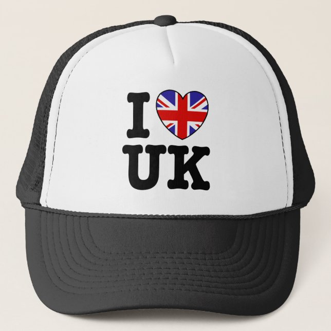 I Love UK Trucker Hat (Front)