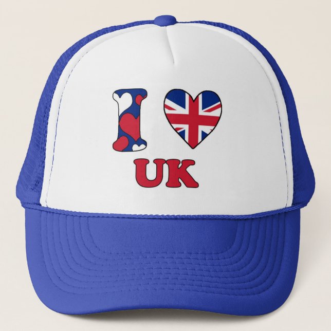 I love UK Trucker Hat (Front)