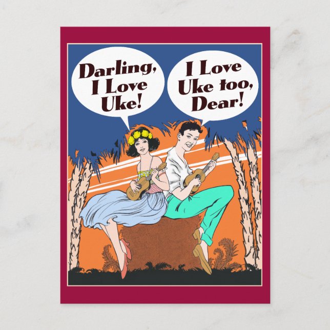 I Love Uke Postcard (Front)
