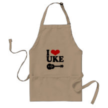 I Love Uke Ukulele Apron