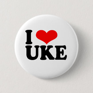 I Love Uke Ukulele Button Badge