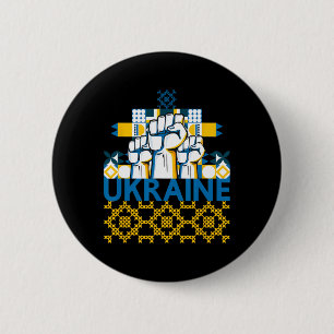 I Love Ukraine  6 Cm Round Badge