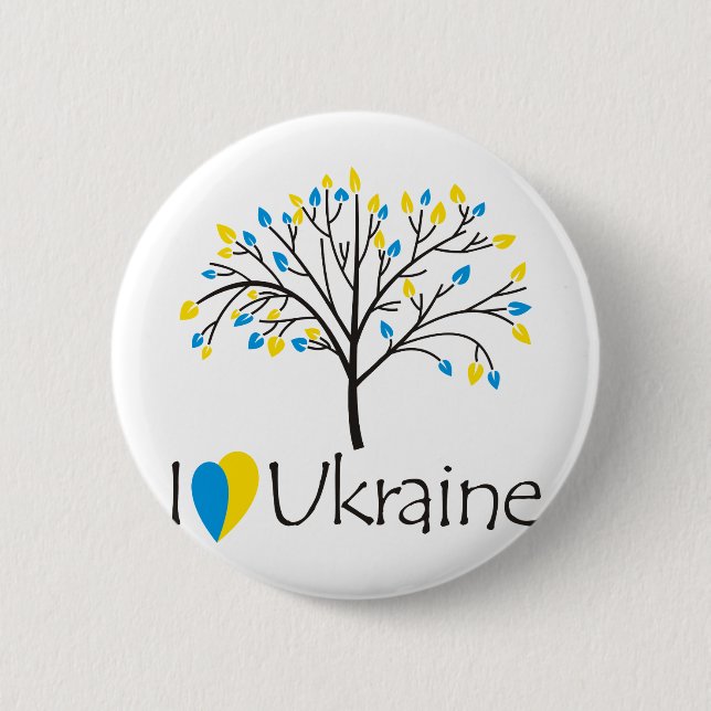 I love Ukraine 6 Cm Round Badge (Front)