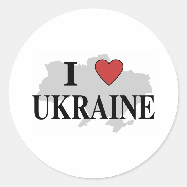 I Love Ukraine Classic Round Sticker (Front)